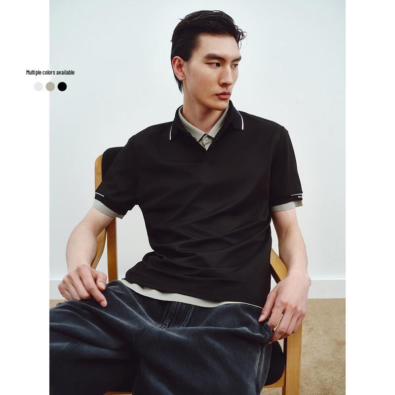 GXG Men s Jacquard Texture Casual Polo Shirt 185XXL