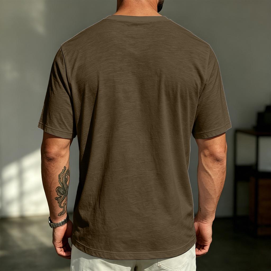Men's V-Neck T-Shirt - Casual Short Sleeve Lightweight Breathable Tee for Summer