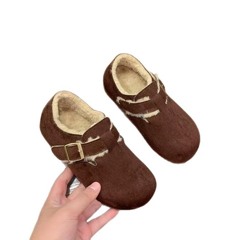 New Cotton Shoes for Autumn and Winter, A Laid-back, Fleece Retro Shoe for Women