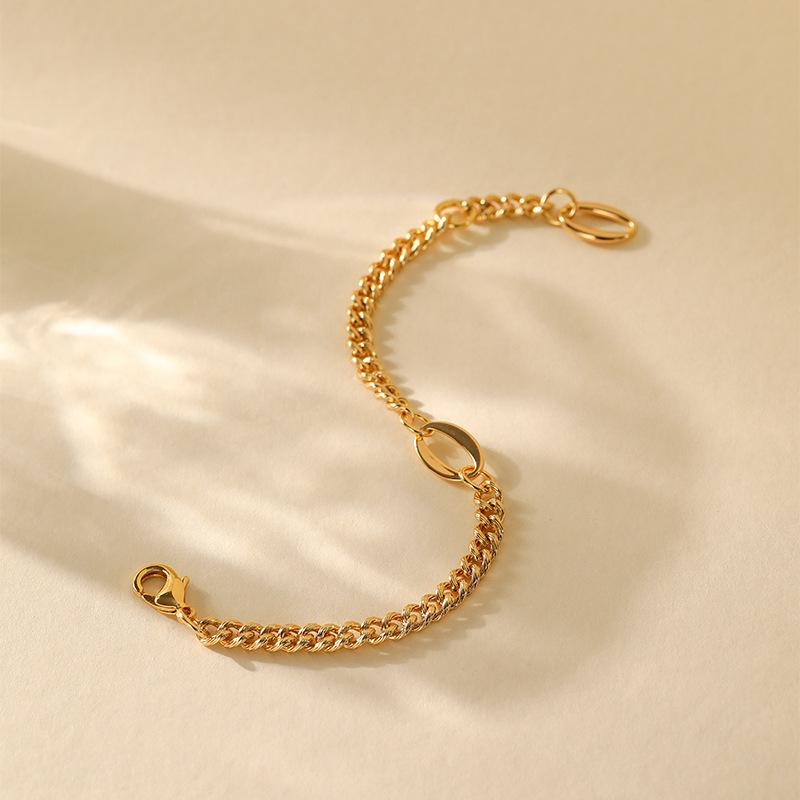 K Gold Plated Copper Cuban Thick Chain Fashion Bracelet For Women