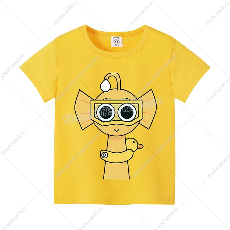 Sprunki T-shirt Boys Girls Tees Cartoon Children Clothes Fashion Casual Anime Printed Cotton Clothing Tops Summer Birthday Gifts