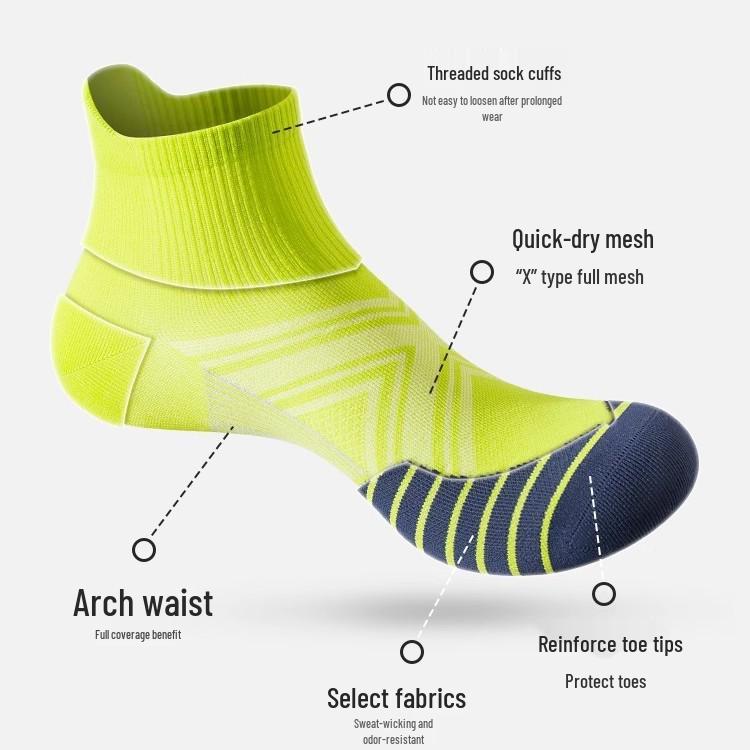 Quick-Dry Breathable Men's Mid-Calf Sports Socks for Running and Fitness