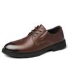Large Size Men's Casual Pointed British Brock Leather Small Leather Shoes