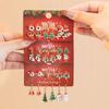 12 Pcs Santa Claus Christmas Tree Bell Earrings New Year Jewelry Cute Christmas Gingerbread Snowflake Earrings Set for Women