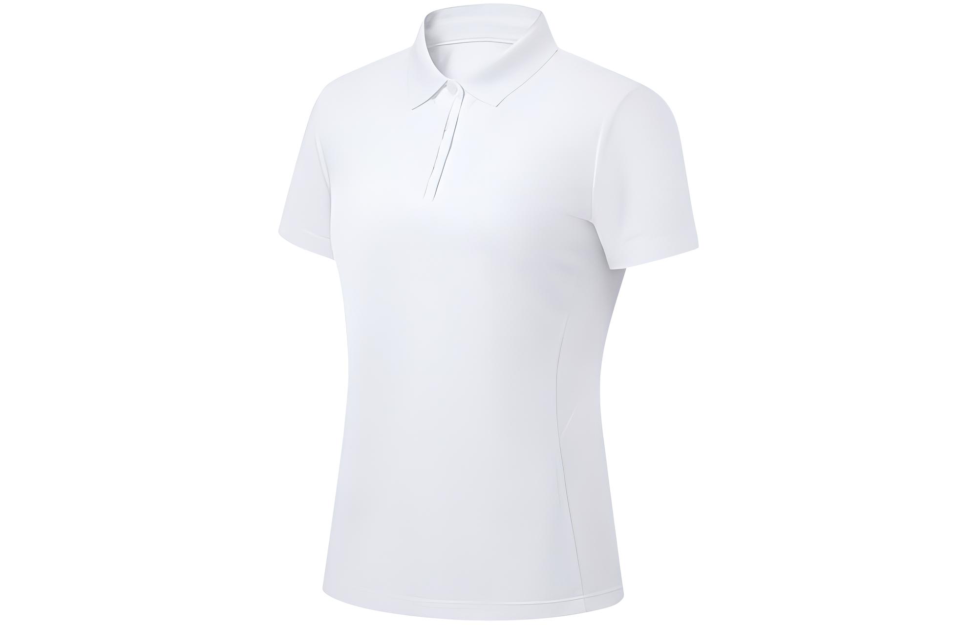 Li Ning Fitness Series Polo Shirt Women s Standard White APLU256-1 L