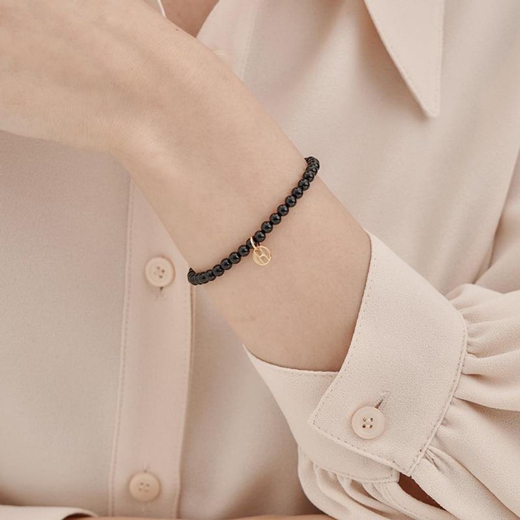 [ELLE Jewelry] Black Onyx Stone Bracelet ELBRBB099