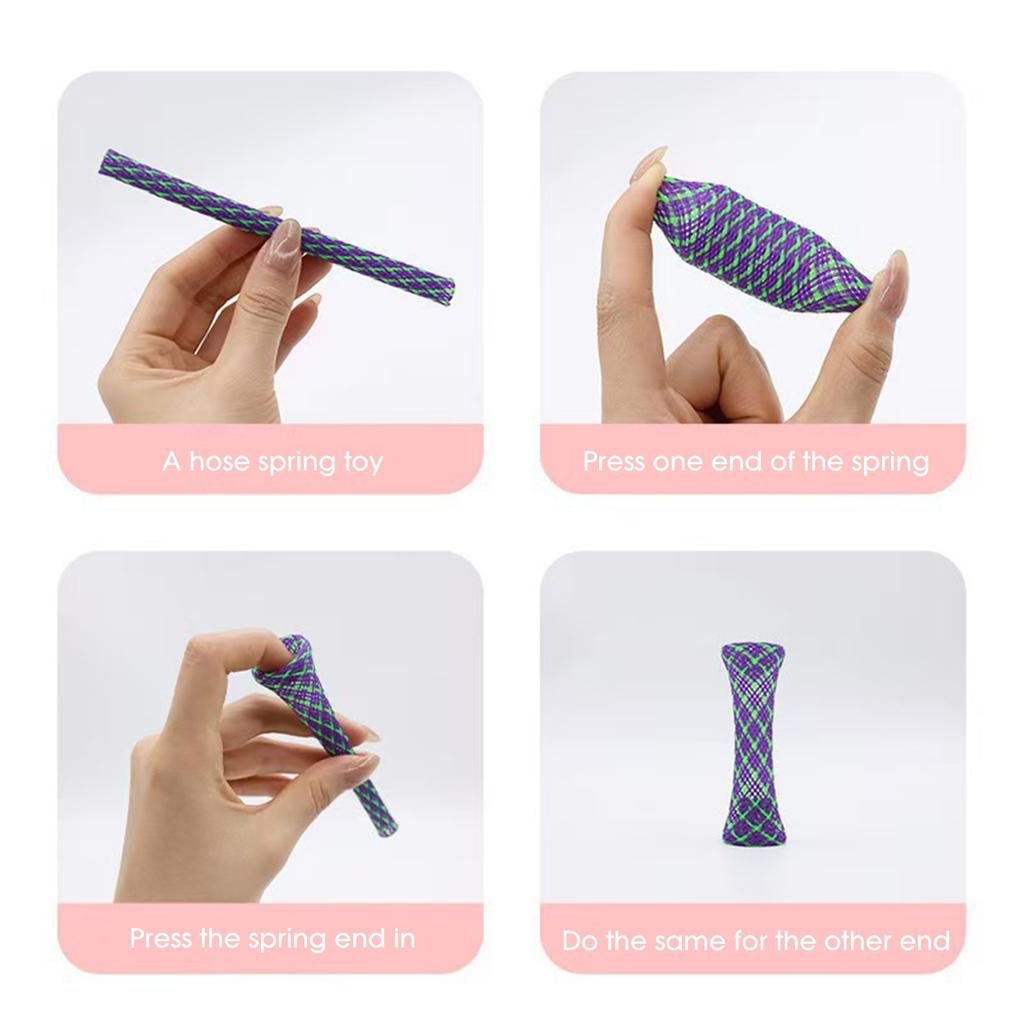 5pcs Random Elastic Spring Cat Toy Stretchy Colorful Tube for Scratching and Biting 13cm 0.8cm PET Material Kitten Play Toy