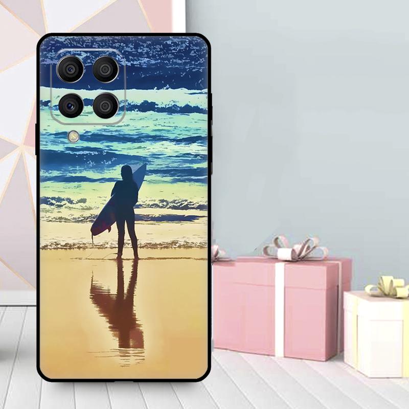HAWAII BEACH SURF GIRL SURFING ART Case For Samsung Galaxy M36 M12 M52 M06 M16 M56 M33 M15 M55 M31 M13 M14 M53 M32 M35 M34 M54