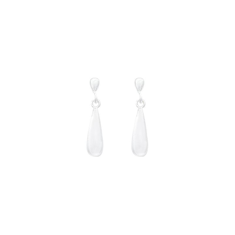 Silver Cold Water Drop Stud Earrings Women's New Chinese Niche Design High-end Earrings Fashionable Simple Versatile Earrings