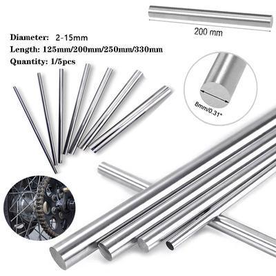 Roestvrijstalen asstaven, diameter 2 mm-15 mm, lengte 125 mm 200 mm 250 mm 330 mm