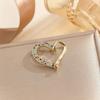 Colored Zircon Love Pendant for Women Fashionable Palace Style Elegant and Versatile Stainless Steel Chain Random Colors