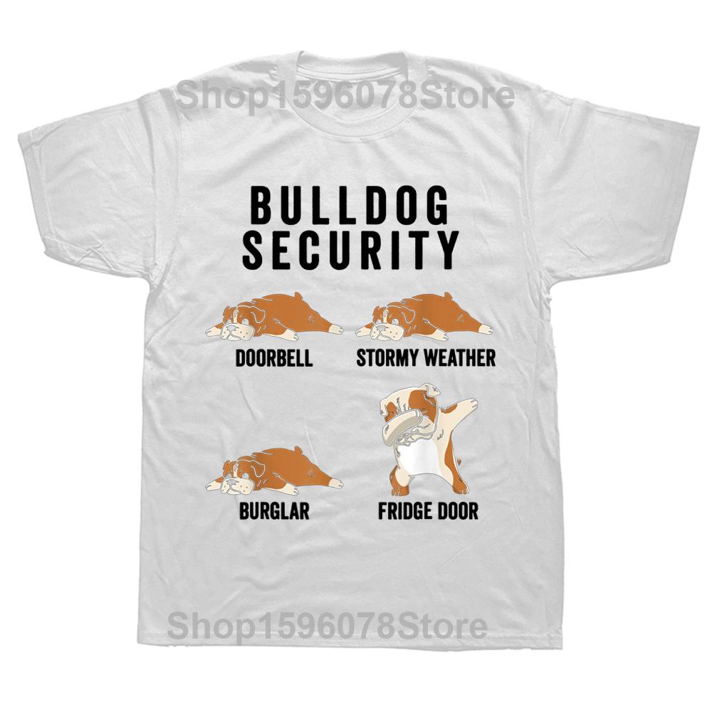 Anglický buldok Bezpečnost Vtipný dárek pro psa Trička Grafické Bavlněné Streetwear Krátký rukáv Narozeniny Letní tričko Pánské oblečení