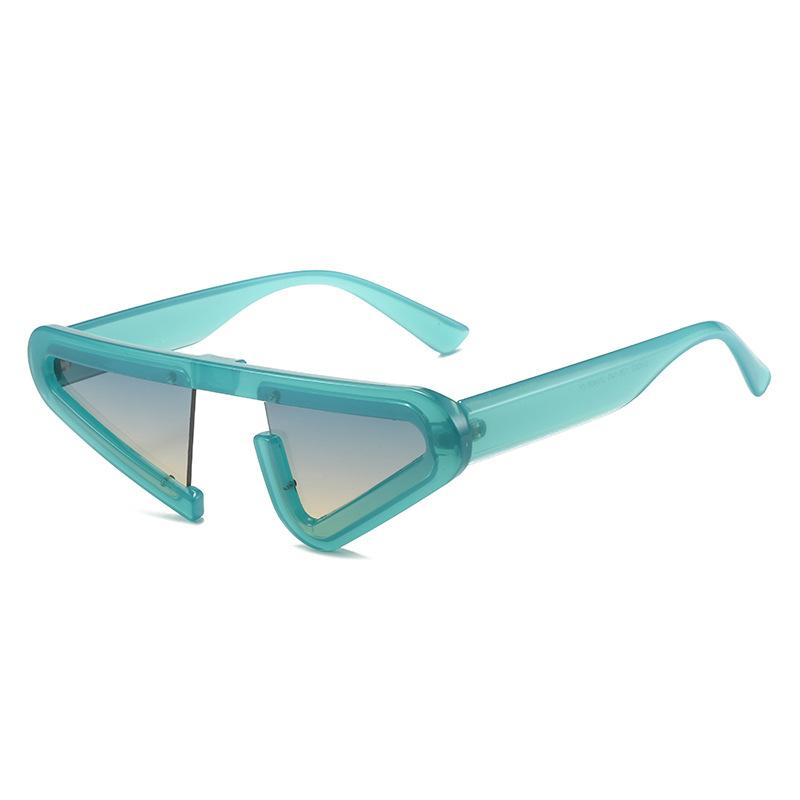 Y2K Unisex Sunglasses Trend Geometric Triangle for Women Men Transparent Frame Streetwear Shades with UV400 PC Lens
