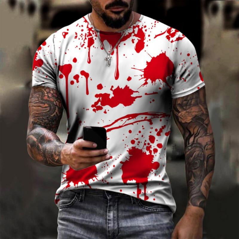 Horror Halloween T-shirts liliac sângeros 3D Print bărbați femei nou mânecă scurtă tricou supradimensionat Harajuku Y2K topuri tricouri copii îmbrăcăminte
