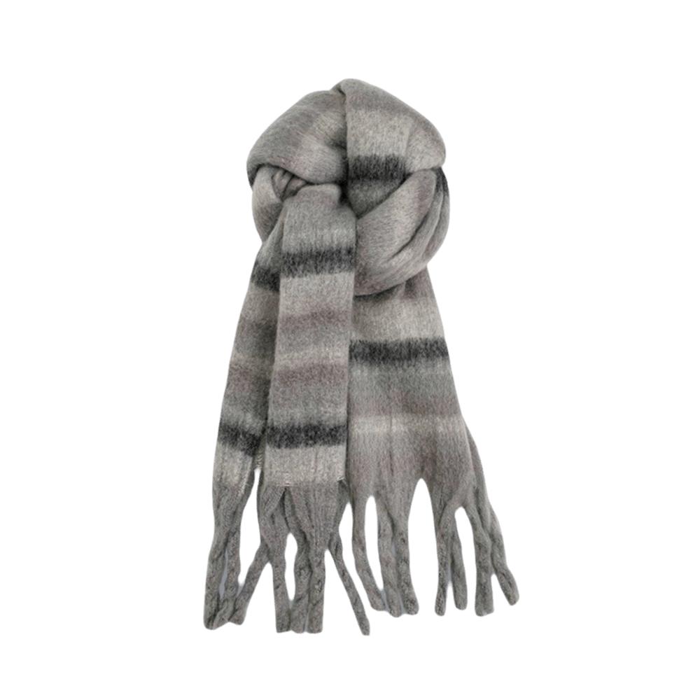 Mohair Winter Cashmere Scarves Rainbow Long Shawl Elegant Stripe Wool Scarf Student