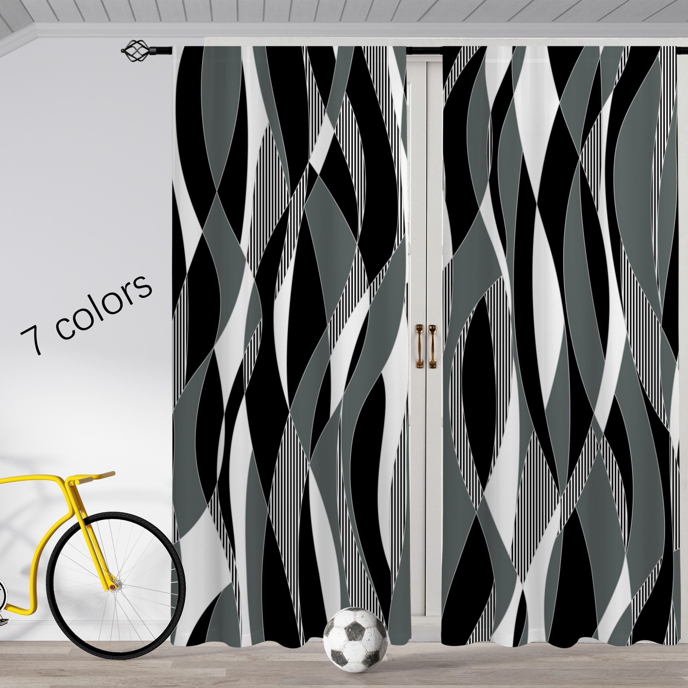 

2 шт. Геометрический узор полупрозрачные занавески декоративные оконные драпировки для спальни гостиной домашний декор cortinas (W50H130cm)-2pcs&Grommet Top