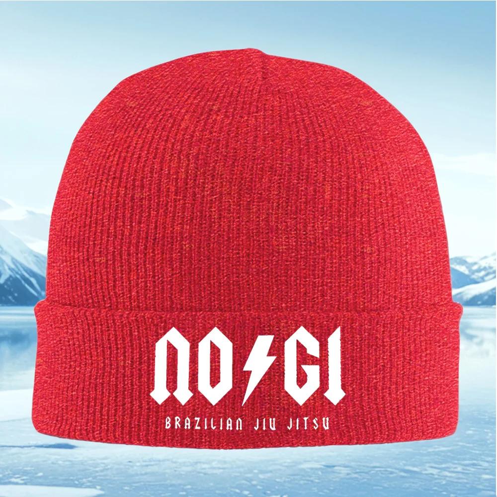 No Gi with lightning bolt Brazilian Jiu Jitsu Unisex Women Unisex Knitted Hat Beanie Pullover Cap Winter Thermal Warm Christmas Out