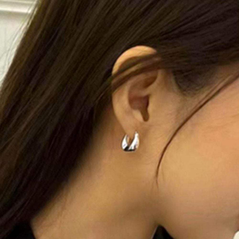 Simple hoop earrings in 2 colors, silver and gold, daily accessories