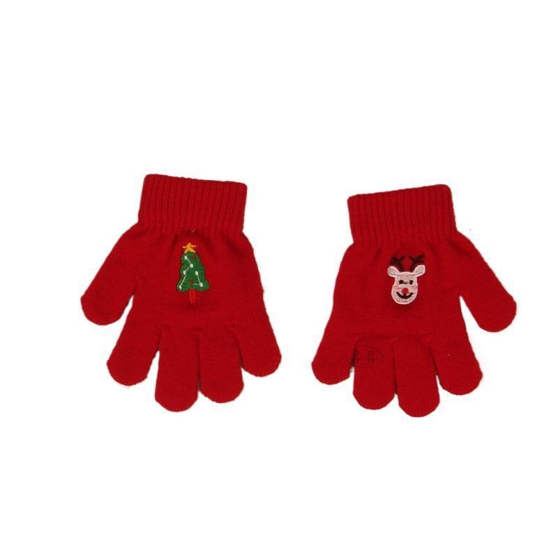 Children's hats, scarves, gloves, three-piece set, plush scarf, cute antlers, baby wool hat, Christmas set.