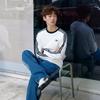 adidas Originals Three Stripes Soft Comfortable Crew Neck Long Sleeve T-Shirt Men Tops KE3545