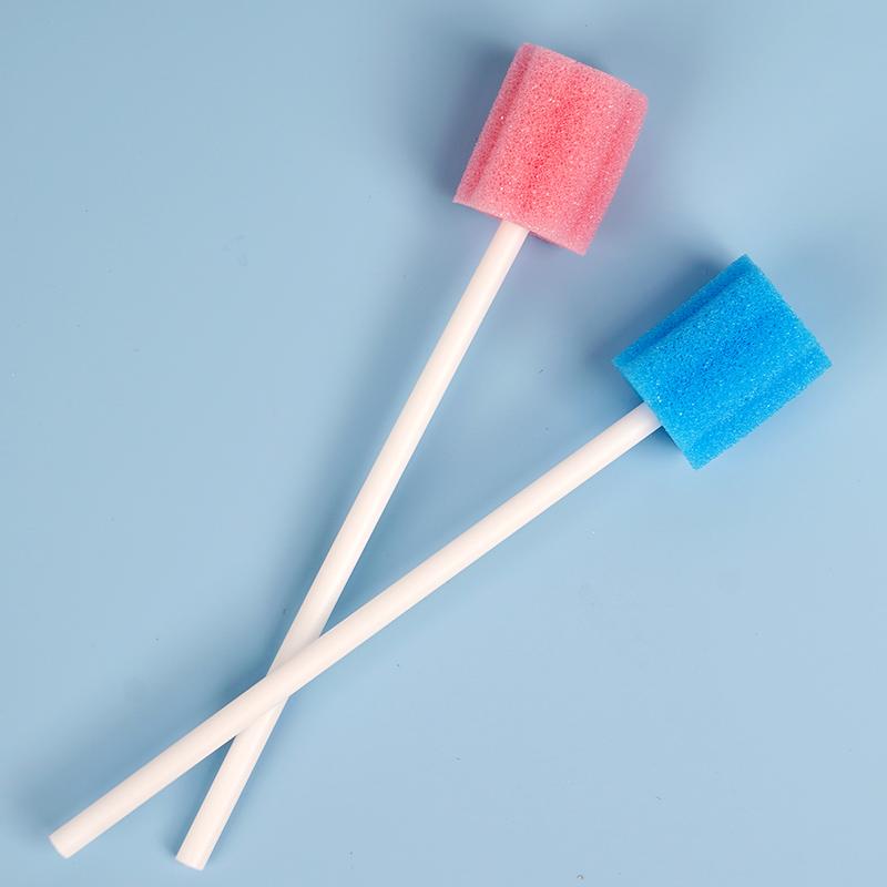 50Pcs Disposable Oral Care Sponge Head with Stick Micro Swabs Mouth Tooth Cleaning Toothbrush Dentistry Material