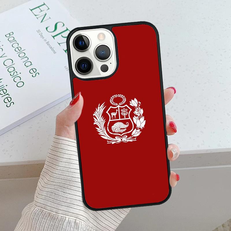 Peru Flag Coat Of Arms Phone Case cover For iPhone 17 Air 15 16 16e 14 13 Pro Max Coque 12 11 Pro Max For Apple PLUS fundas