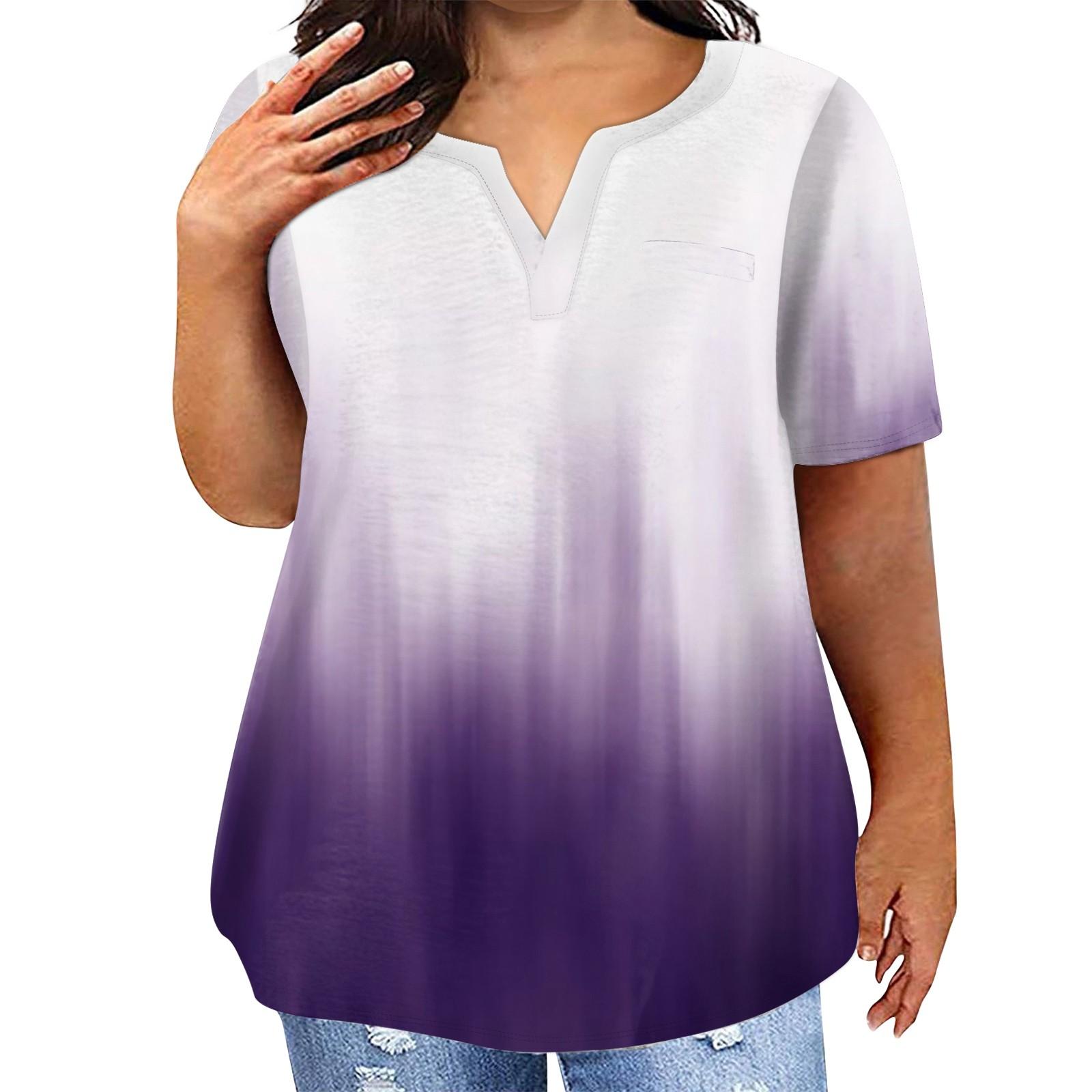 

Женская футболка большого размера, повседневная однотонная футболка с v-образным вырезом и короткими рукавами, карманный топ XL белый