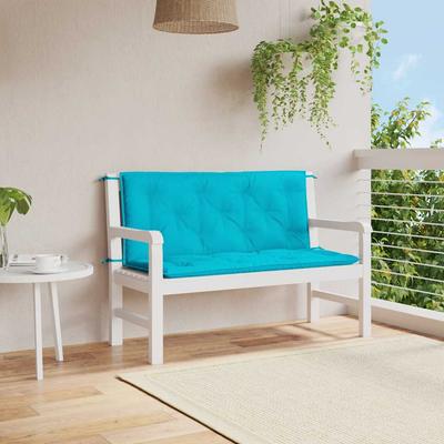 Vidaxl Garden Bench Cushions, 2 Pcs, Turquoise, 120X50X7 Cm