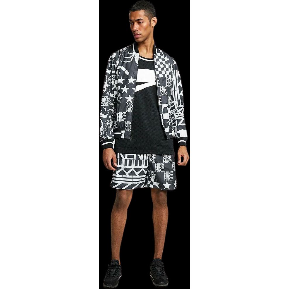 Nike Graffiti Print Plaid Sports Jacket Men Outerwear Sail-White AR1633-133