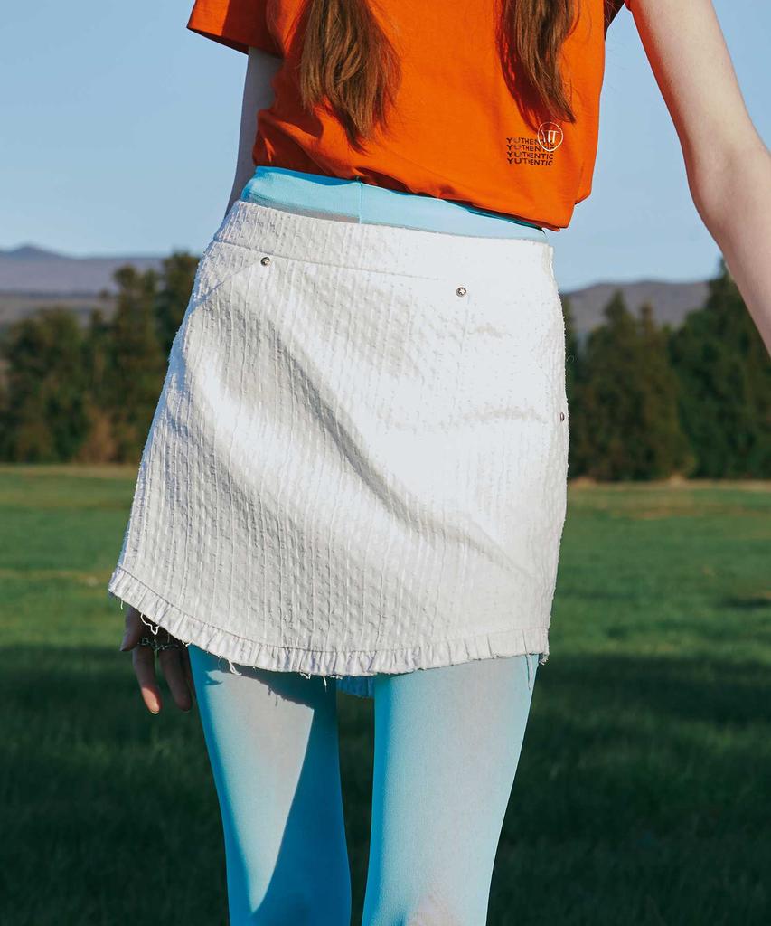 Yusentig Frill Mini Skirt White Aw4Ms46301