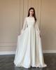 European-American Style White Lantern Pearl Tulle Wedding Gown