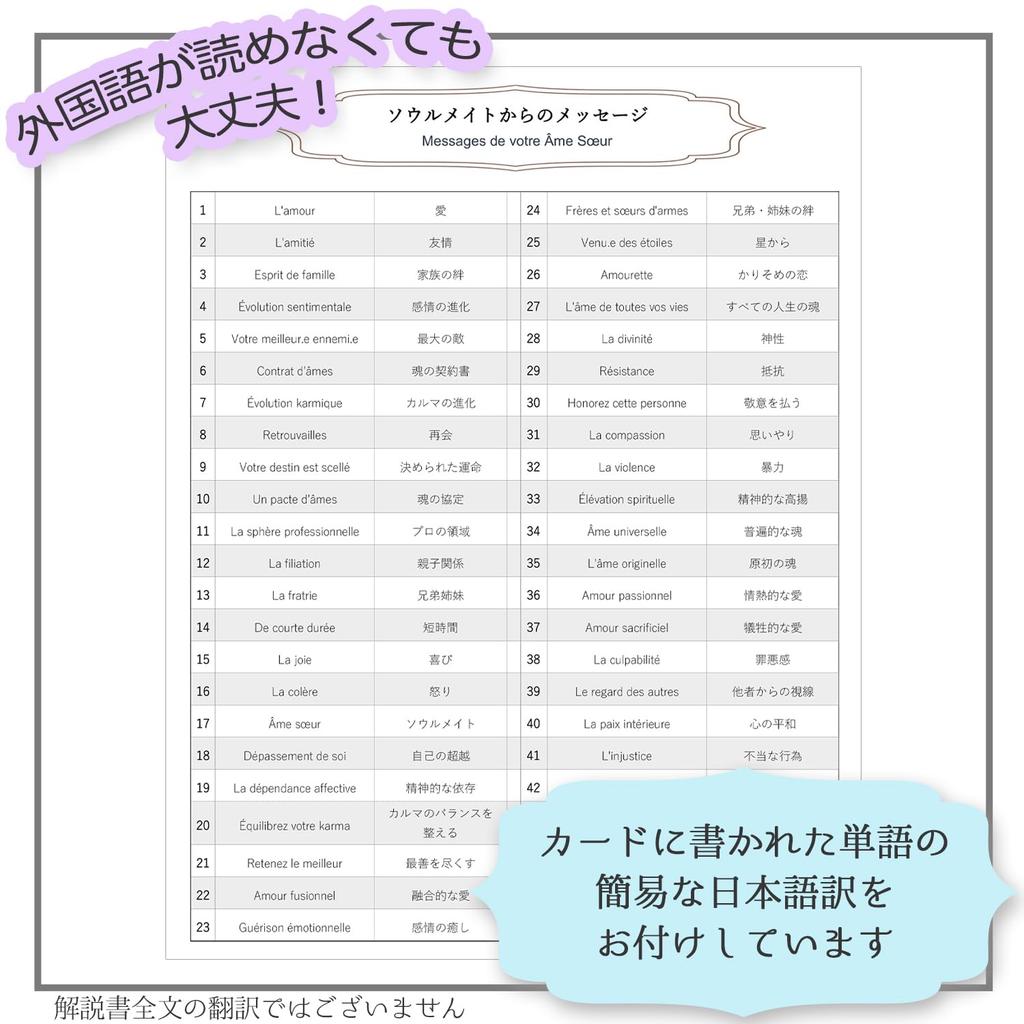[Authentic] Messages from Your Soulmate [Oracle Card Meanings In Japanese] Tarot Card Fortune Telling