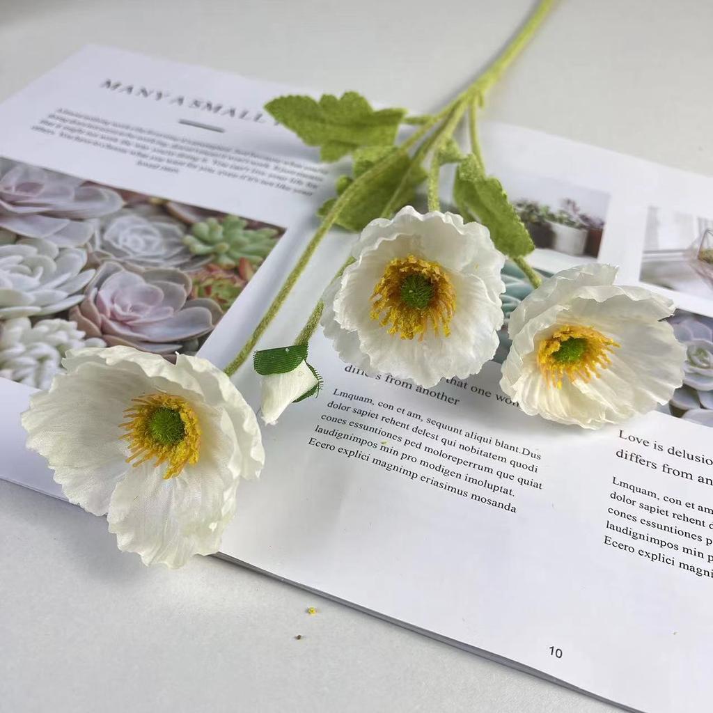 Artificial Poppy Flowers Bouquet Silk Fake Flowers For Home Decor Garden Marriage Party Wedding Decoration DIY Vase Accessories