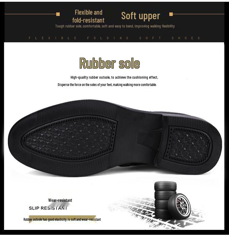 Men's High-Top Leather Slip-On Boots: Formal Casual Cowhide Shoes for Autumn/Winter with Warm Cotton, Large Sizes Available.