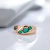 Korean Hot-Selling Rose Gold Plated Ring with Green Zircon