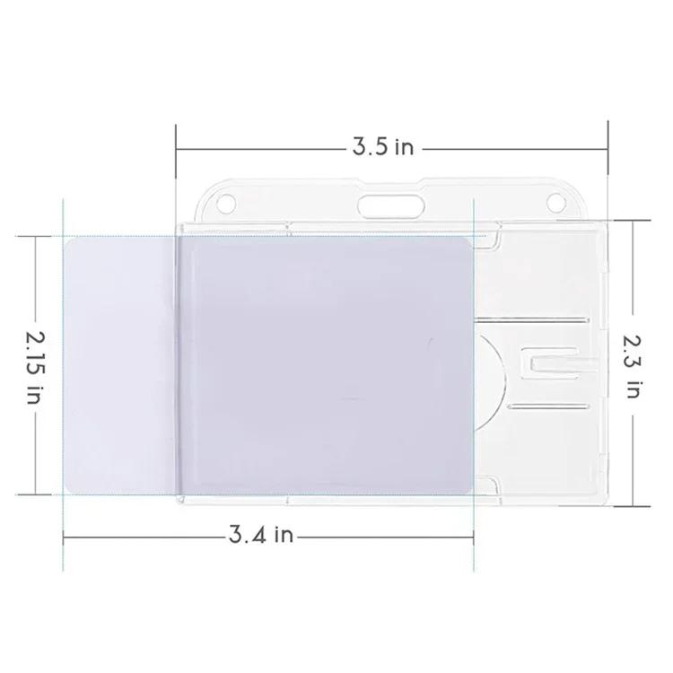 Transparent Cards Slots ID Tag Badge Holder with Badge Reel Cards Storage Organizer Employee Pass Work Card Case Sleeve