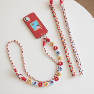 Woven Flower Phone Lanyard Adjustable Crossbody Strap Bag Strap Camera Strap Unique Charm