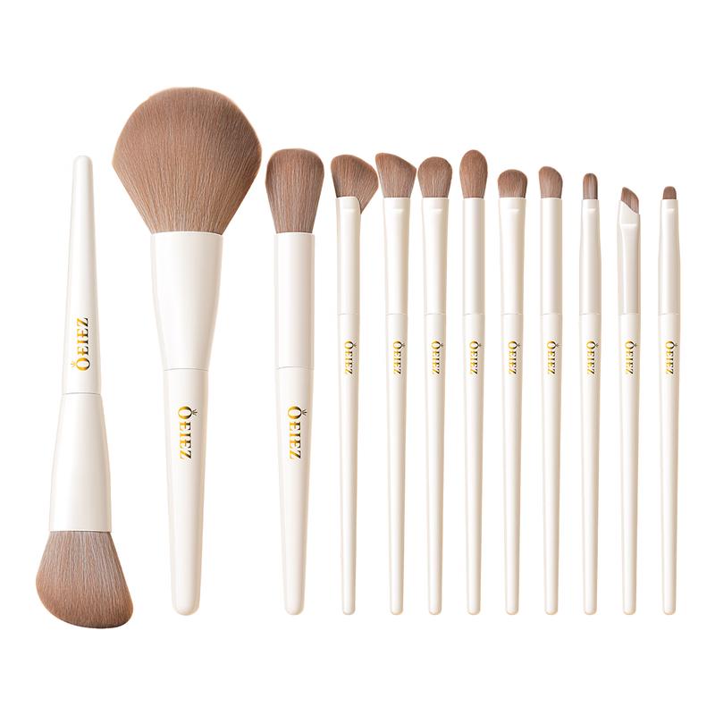 Oeiez 12dílná sada štětců na make-up se zvířecími štětinami