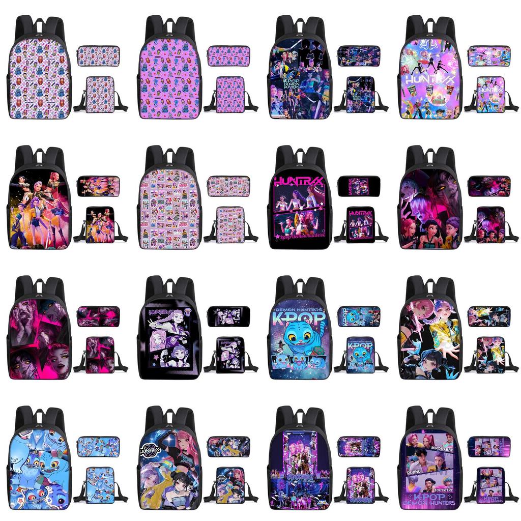Kpop Demon Hunters School Backpack Set With Oxford Fabric And Air Cushion Straps For Students