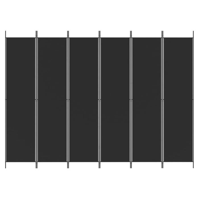 VidaXL Cloison de Séparation 6 Panneaux Séparateur de Pièce Pliable Diviseur Écran d'Intimité Paravent Décoration Salon Noir 350209