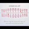 New Year French Almond Red Heart Pearl Bow False Nails
