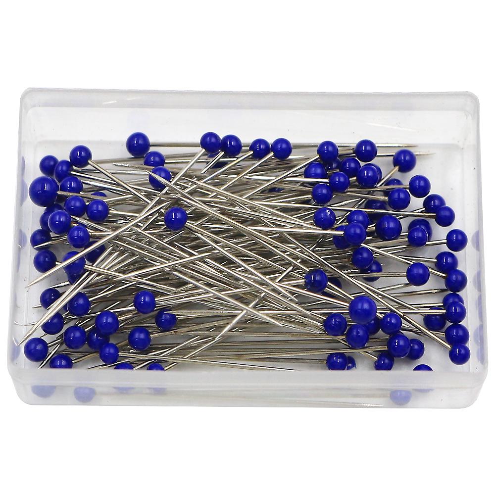 100-Piece Set: 38mm Glass Head Pins in 10 Colors for Sewing and Quilting