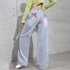 Pantaloni da Donna Taglia Grande Jeans Elasticizzati Larghi Pantaloni Semi-Elastici