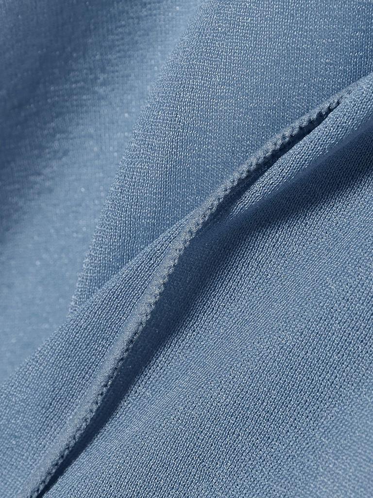 Ray Beams Women's Long Sleeve Tee with Sheer Center Seam, Blue, Free Size