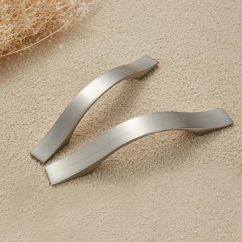 Cabinet Handles Drawer Knobs Aluminum Alloy Wardrobe Door Handles Brushed Pulls Simple Modern Style Furniture Handle