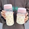 Bowknot Plastic Water Cup Student Portable Cold Drink Cup Coffee Juice Milk Portable Large Capacity Water Cup
