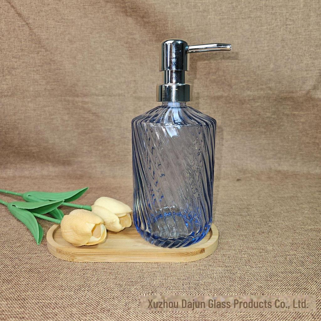 Duschgel- und Shampoo-Spenderflasche aus Twill-Glas, einteilig
