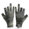 Outdoor-Fischerei-Halbfingerhandschuhe Eis-Seide Sonnenschutz Atmungsaktiv Radfahren Anti-Rutsch Abriebfest Offene Fingerhandschuhe