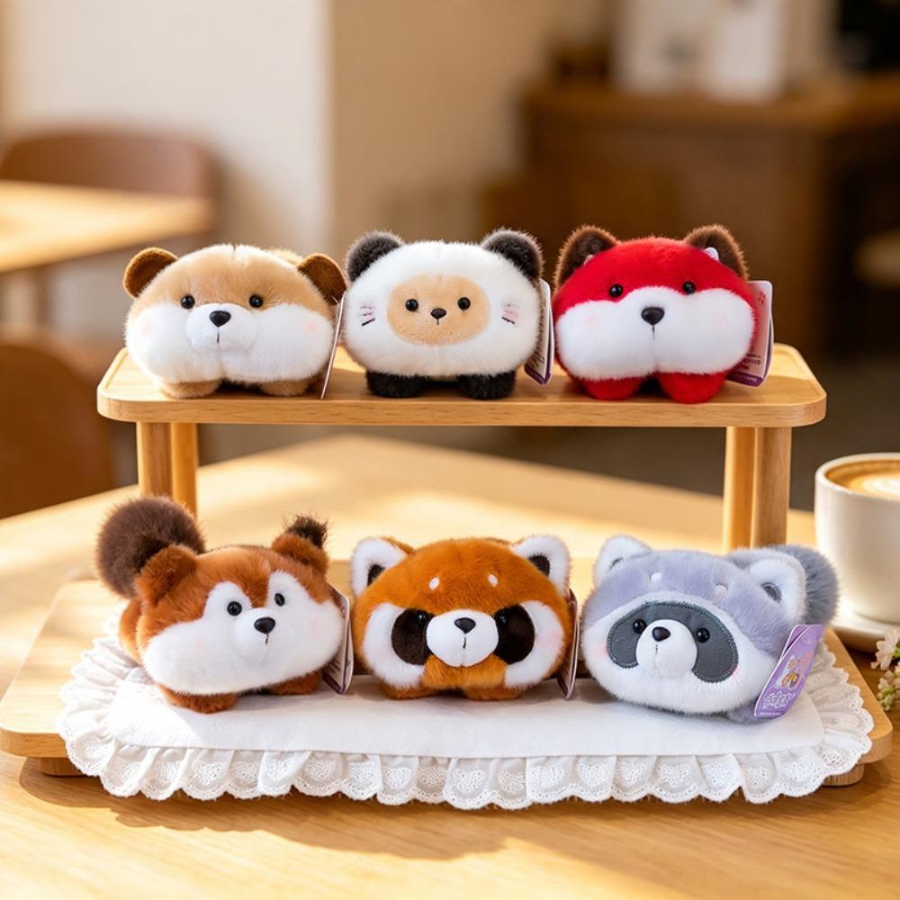 Cartoon Style Plush Doll PP Cotton Raccoon Plush Cute Fridge Magnet  Household