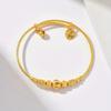 18K Gold-plated European and American fashion simple elegant commuter exquisite gold bracelet for women, adjustable sliding bracelet